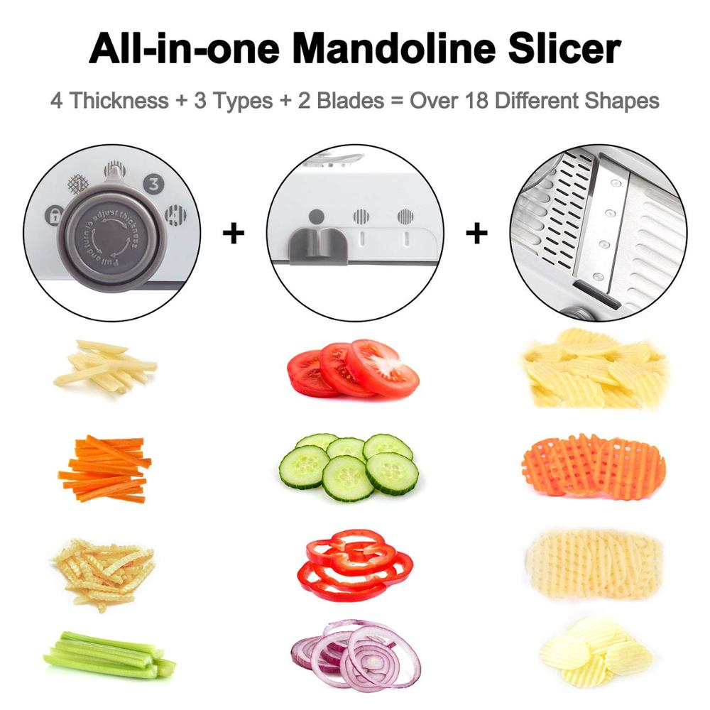 LMETJMA 18 типов регулируемая  – обзор и цена Mandoline Slicer