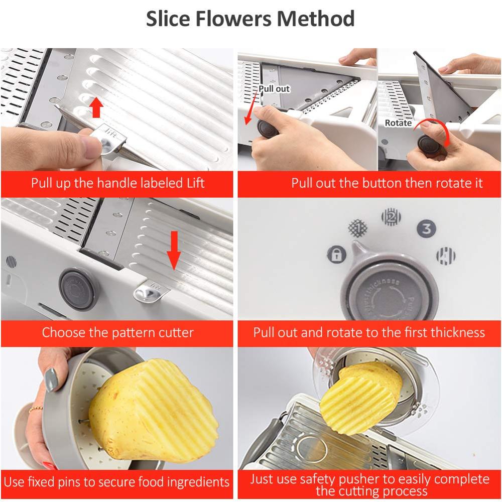 LMETJMA 18 типов регулируемая  – обзор и цена Mandoline Slicer
